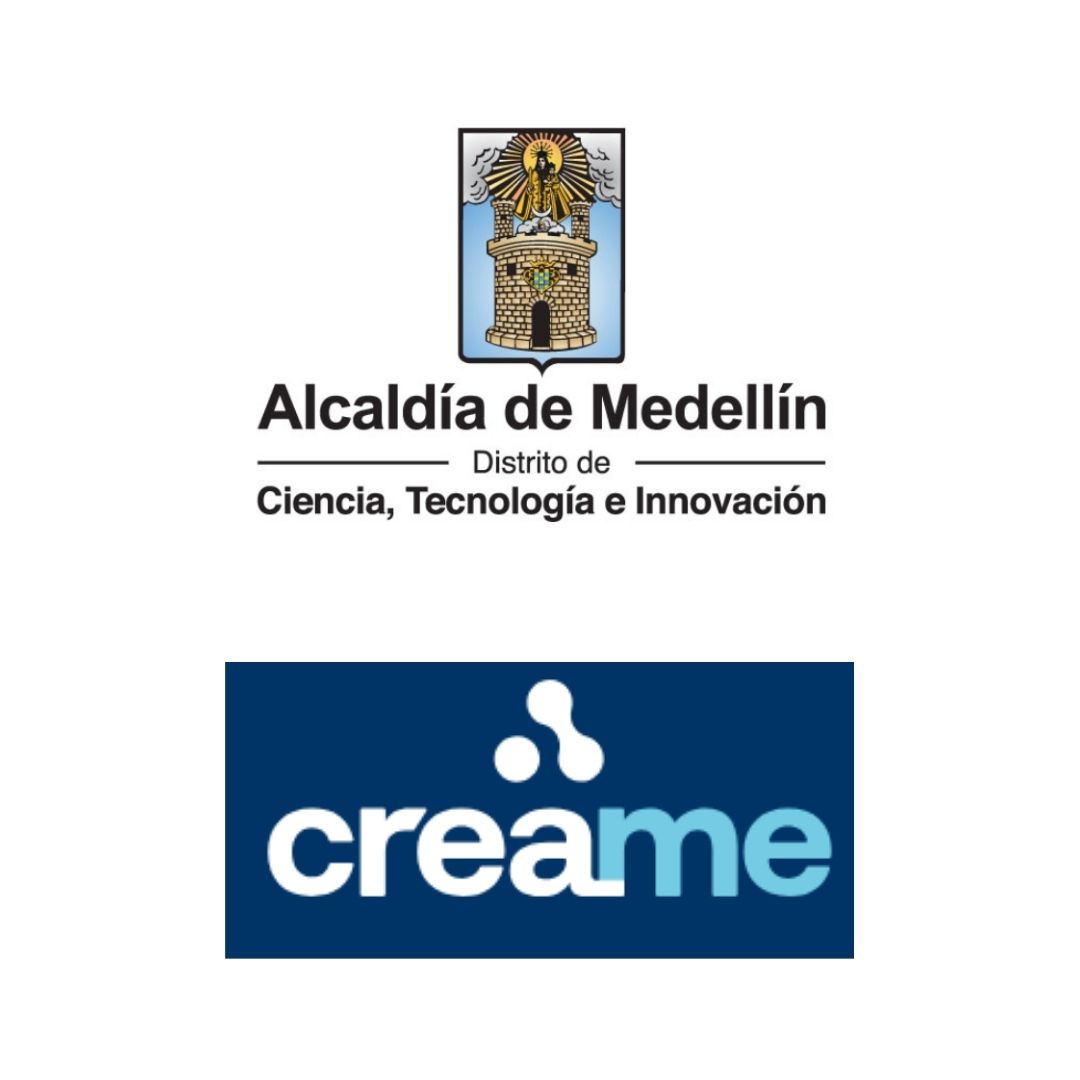 Logos Alcaldía de Medellín y Créame